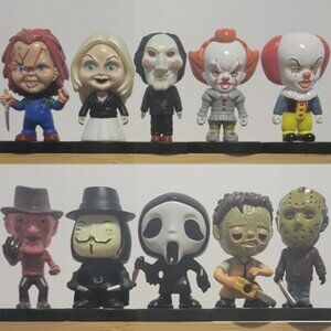 10 Horror Slasher Thriller Psycho Killer Movie Collectable Miniature Figures